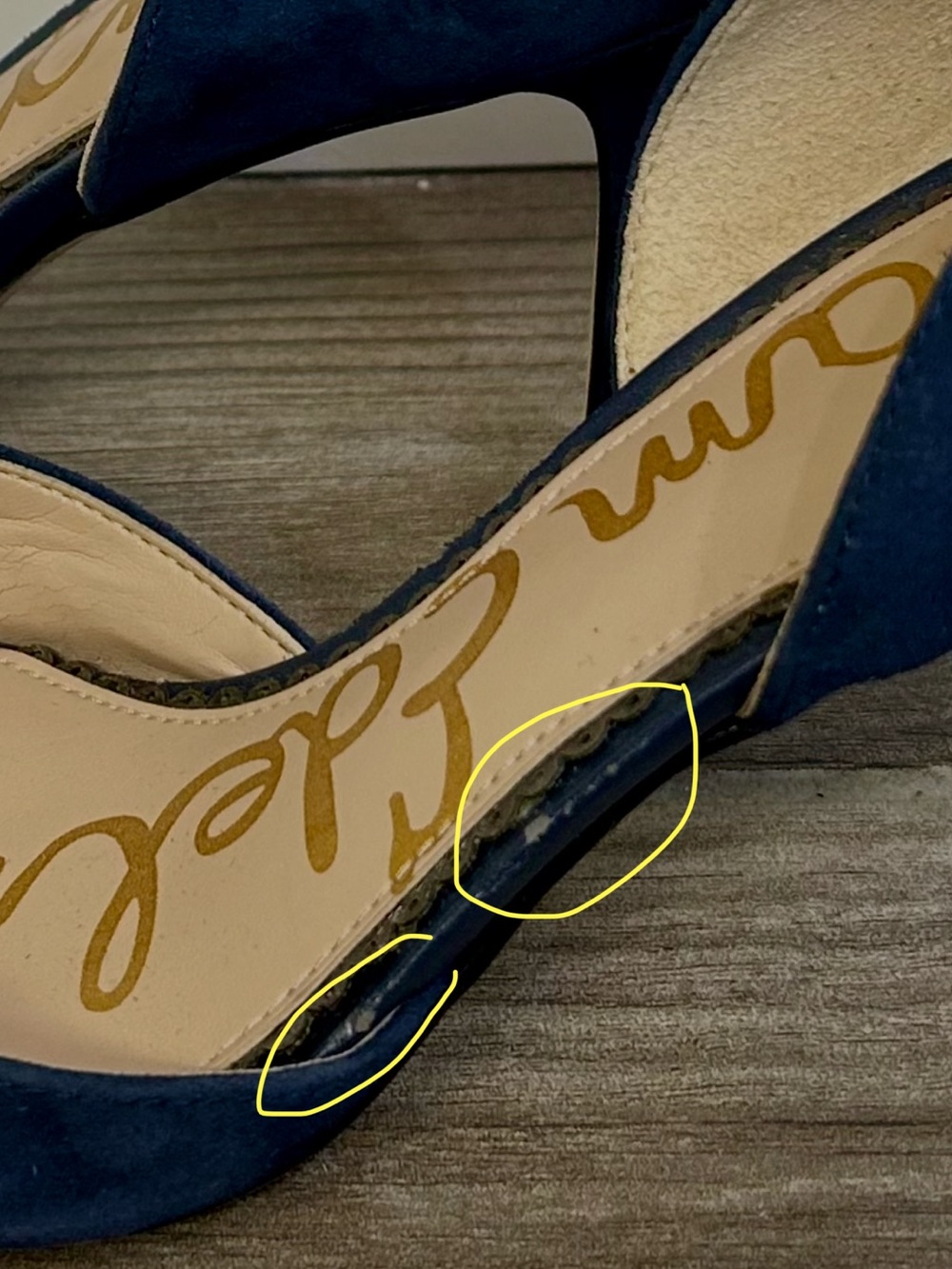 Sam Edelman Navy Suede Pointed Toe D’Orsay Heels Size 7 - Picture 10 of 11